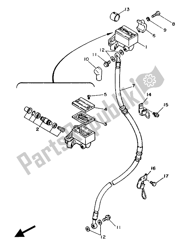 Toutes les pièces pour le Maître-cylindre Avant du Yamaha DT 125 LC 1986