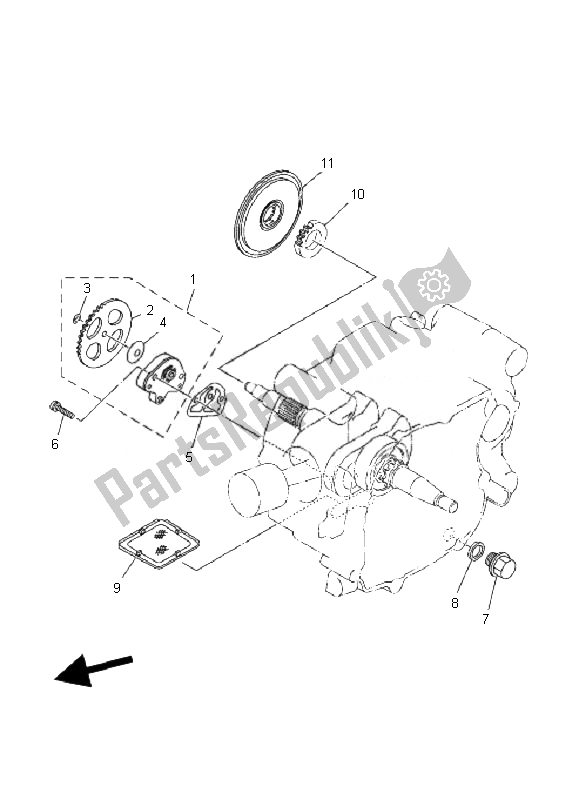 Alle onderdelen voor de Oliepomp van de Yamaha TT R 90E 2007