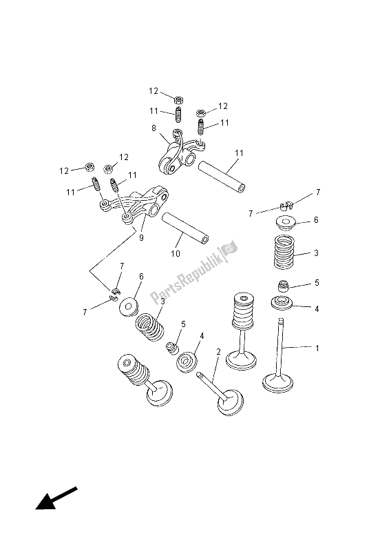 Tutte le parti per il Valvola del Yamaha XT 660Z Tenere 2012