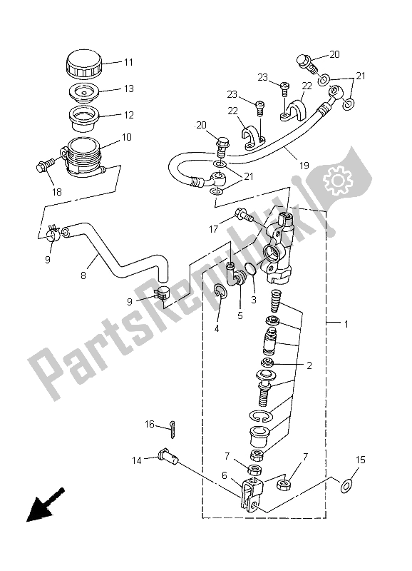 Tutte le parti per il Pompa Freno Posteriore del Yamaha YZ 85 SW LW 2005