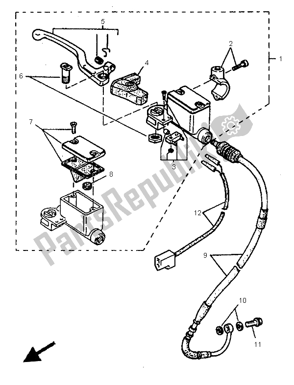 Tutte le parti per il Pompa Freno Anteriore del Yamaha TT 600E 1997