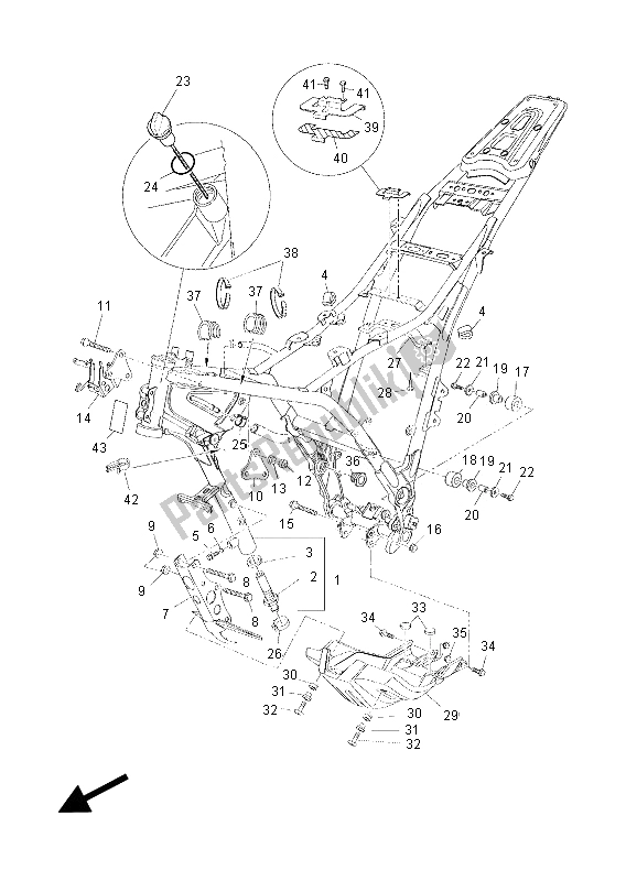 Toutes les pièces pour le Cadre du Yamaha XT 660Z Tenere 2012