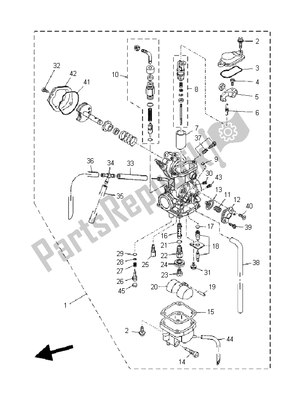 All parts for the Carburetor of the Yamaha TT R 125 SW LW 2008