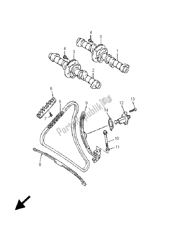 Toutes les pièces pour le Arbre à Cames Et Chaîne du Yamaha XJ 600N 2001