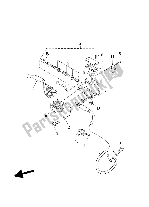 Toutes les pièces pour le Maître-cylindre Avant du Yamaha WR 426 400F 2002