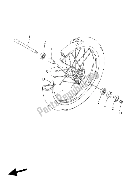 Todas las partes para Rueda Delantera de Yamaha WR 250F 2011