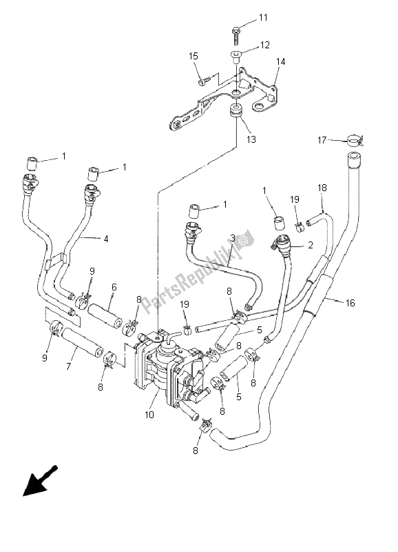 All parts for the Air Induction System of the Yamaha YZF R1 1000 2001