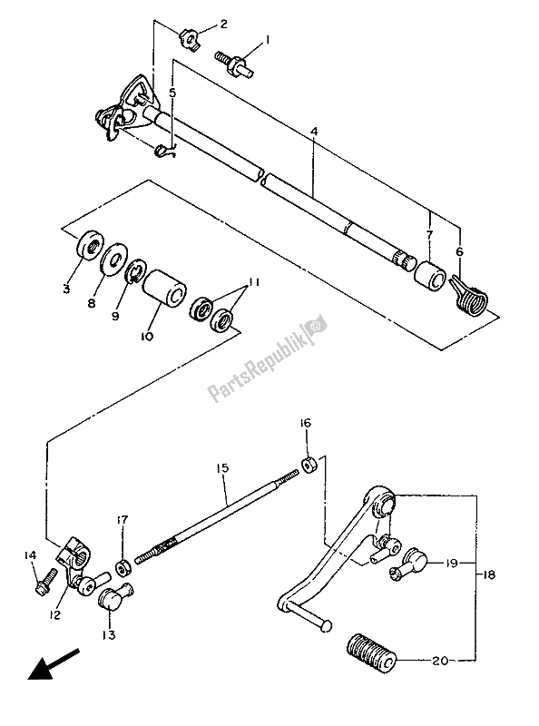 Tutte le parti per il Albero Del Cambio del Yamaha FZR 1000 1987