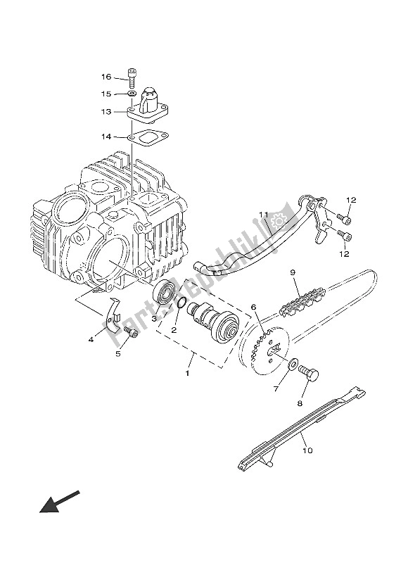 All parts for the Camshaft & Chain of the Yamaha TT R 110E 2016