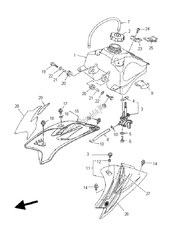 Tutte le parti per il Serbatoio Di Carburante del Yamaha TT R 50E 2007