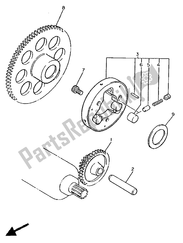 Tutte le parti per il Frizione Di Avviamento del Yamaha XV 535 SE Virago 1988