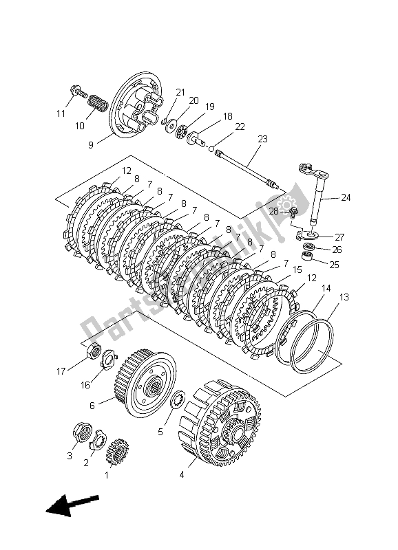 Todas las partes para Embrague de Yamaha WR 250F 2009