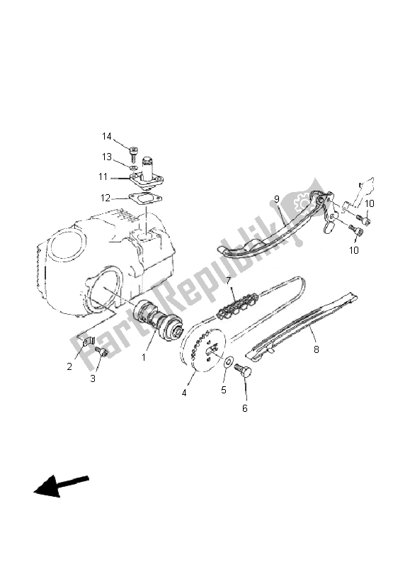 All parts for the Camshaft & Chain of the Yamaha TT R 90 2007