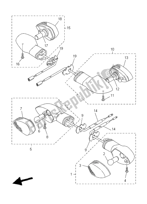 All parts for the Flasher Light of the Yamaha WR 250X 2009