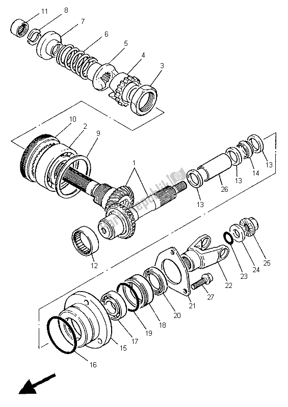 Tutte le parti per il Marcia Centrale del Yamaha XV 1100 Virago 1995