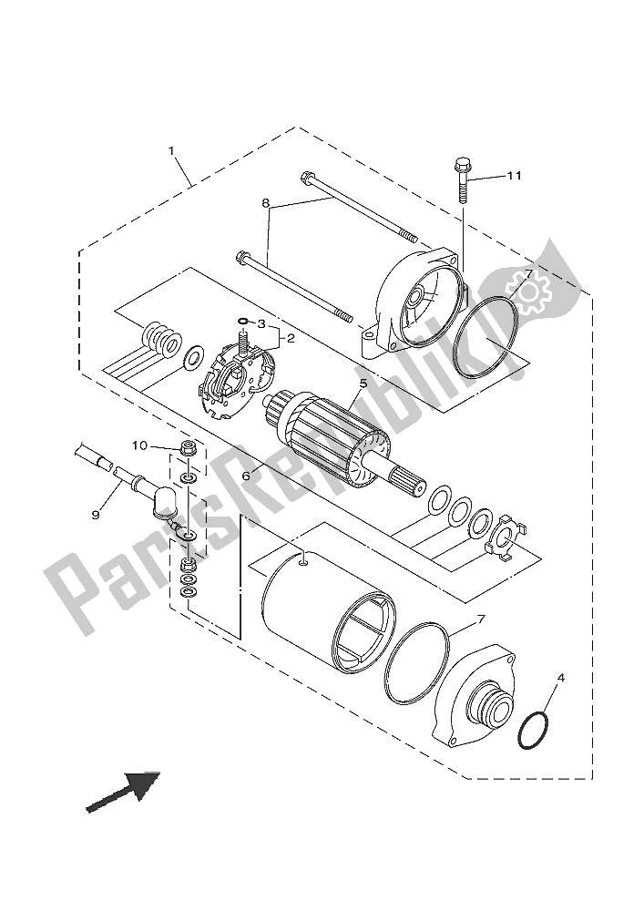Tutte le parti per il Motore Di Avviamento del Yamaha YXE 700E Yamaha Black 2016