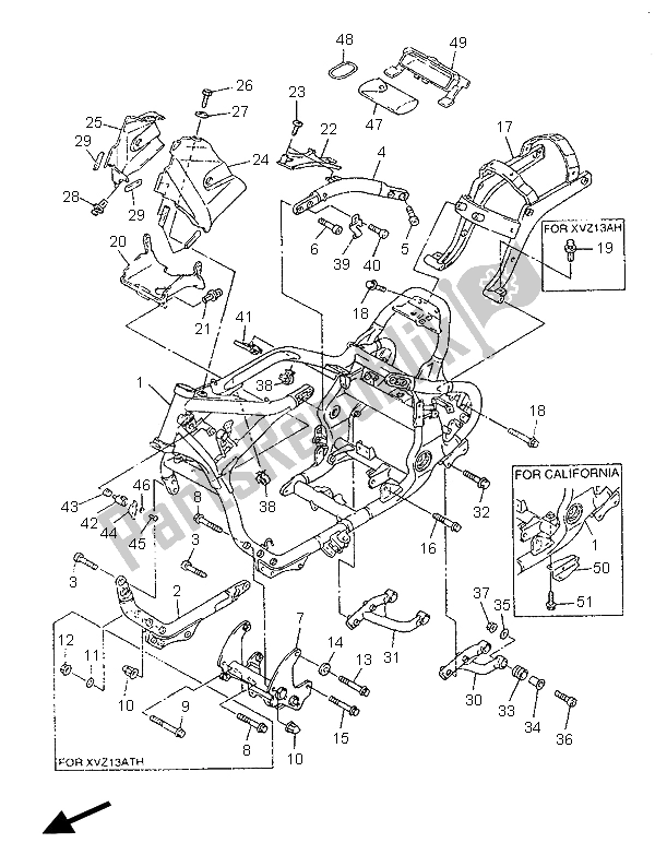 Todas las partes para Marco de Yamaha XVZ 1300 Royalstar 1996