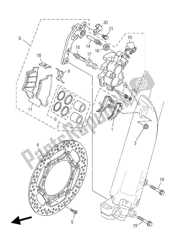 All parts for the Front Brake Caliper of the Yamaha YZ 250 2006