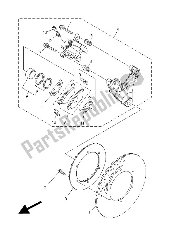 Todas las partes para Pinza De Freno Trasero de Yamaha XT 1200Z Tenere 2012