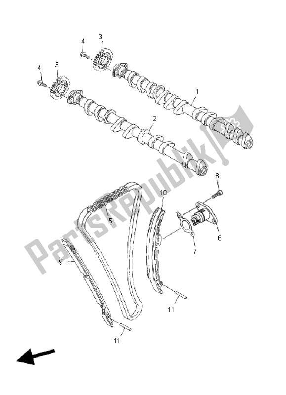 Alle onderdelen voor de Nokkenas & Ketting van de Yamaha FZ1 SA Fazer 1000 2008