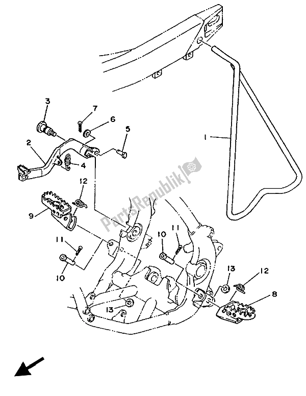 Todas las partes para Soporte Y Reposapiés de Yamaha YZ 250 1989