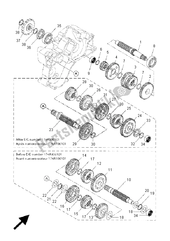 Todas las partes para Transmisión de Yamaha DT 50R SM 2009