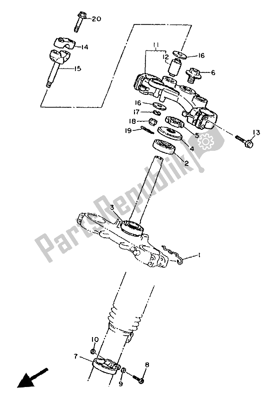 Tutte le parti per il Timone del Yamaha XT 600E 1993