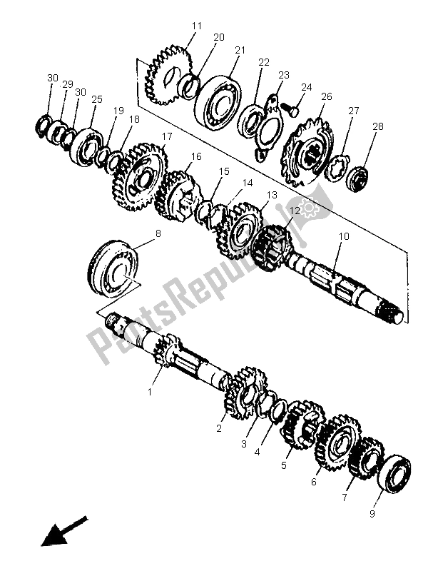 Toutes les pièces pour le Transmission du Yamaha XT 600E 1997