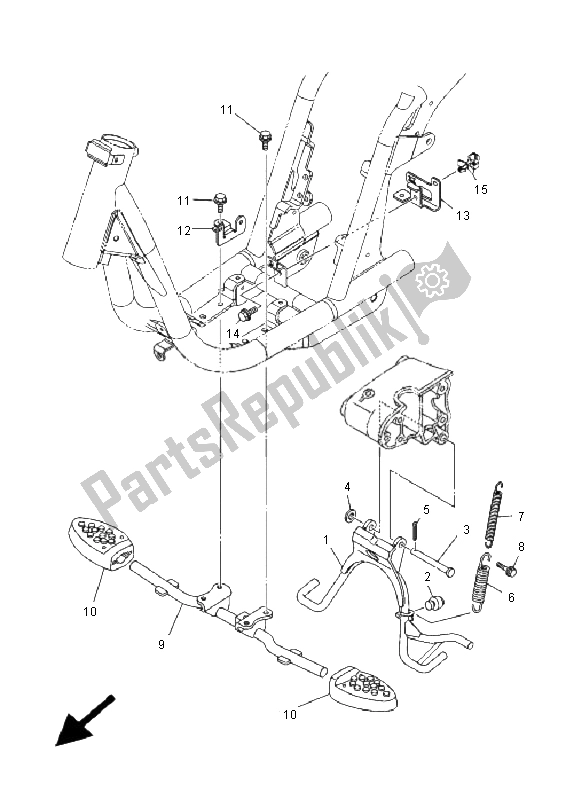 All parts for the Stand & Footrest of the Yamaha EC 03 2011
