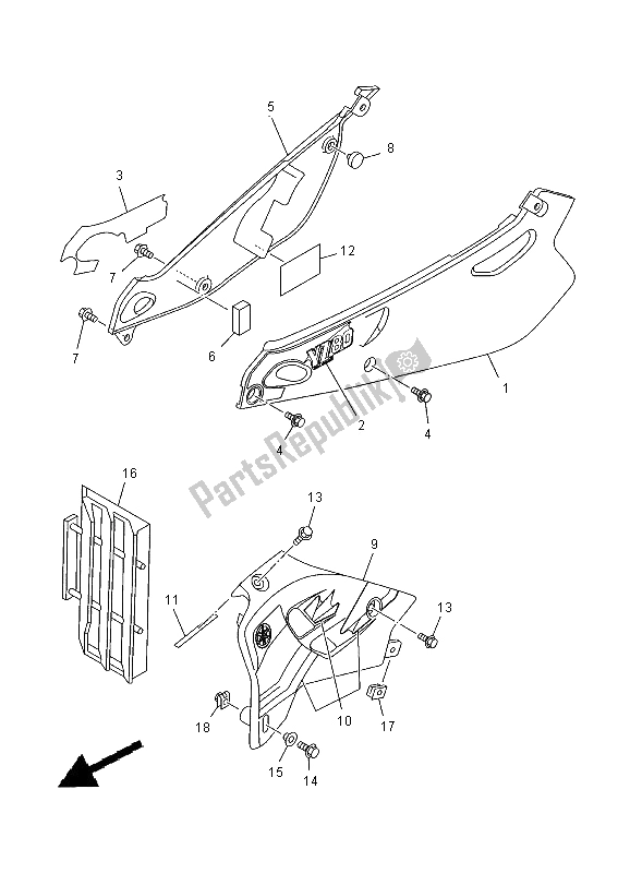 All parts for the Side Cover of the Yamaha YZ 80 SW LW 2000