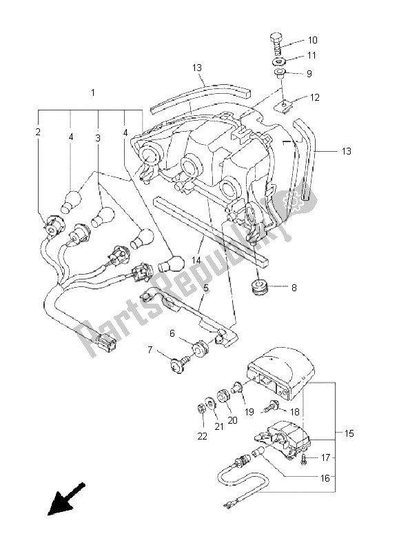 Wszystkie części do ? Wiat? A Tylne Yamaha FJR 1300A 2008