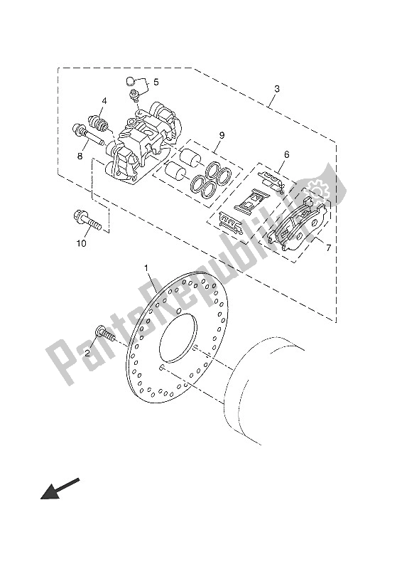 Todas las partes para Pinza De Freno Trasero de Yamaha YP 400R 2016