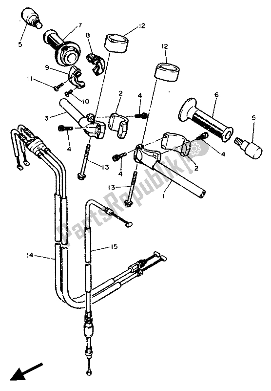 Toutes les pièces pour le Poignée Et Câble De Direction du Yamaha FZR 750R 1990