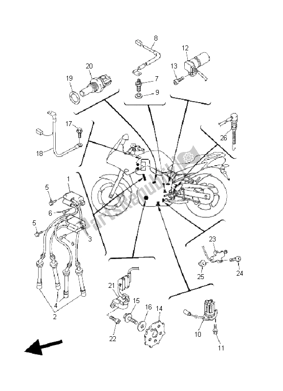 All parts for the Electrical 1 of the Yamaha FZ6 SS Fazer 600 2006