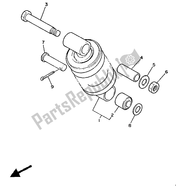 Toutes les pièces pour le Suspension Arrière du Yamaha YSR 50 1987