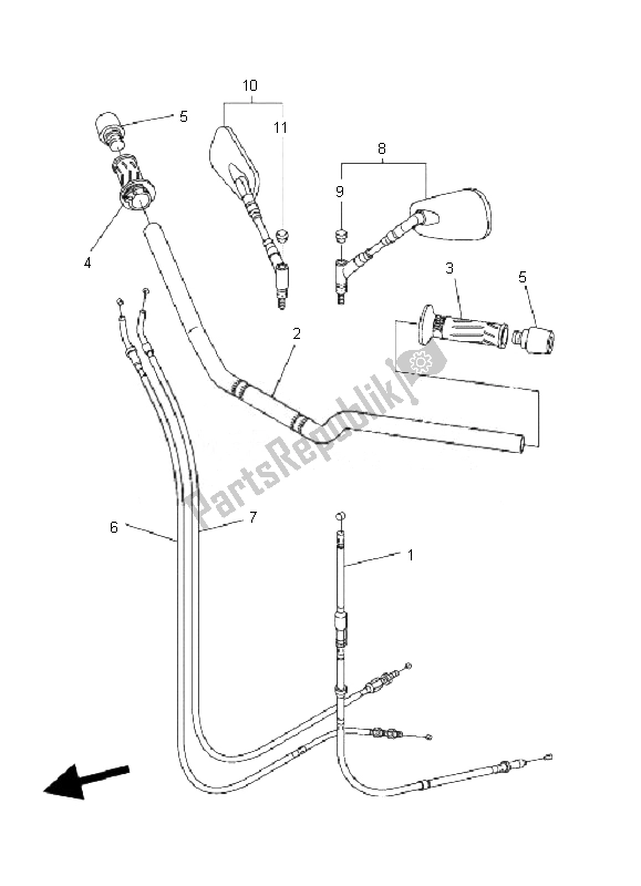 Wszystkie części do Uchwyt Kierownicy I Kabel Yamaha FZ6 N 600 2007