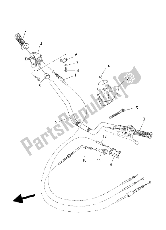All parts for the Steering Handle & Cable of the Yamaha YFZ 450S 2004