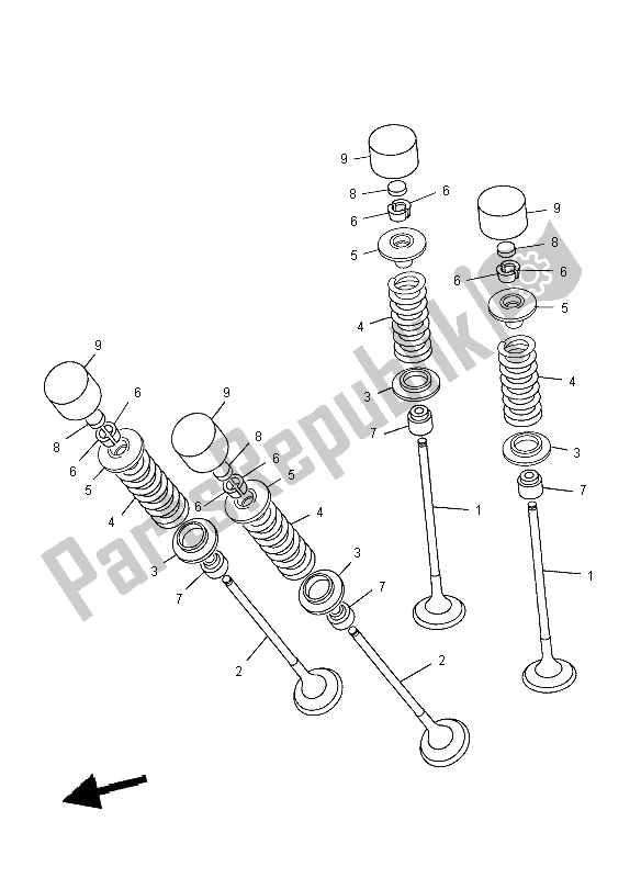 Tutte le parti per il Valvola del Yamaha FZ8 N 800 2012