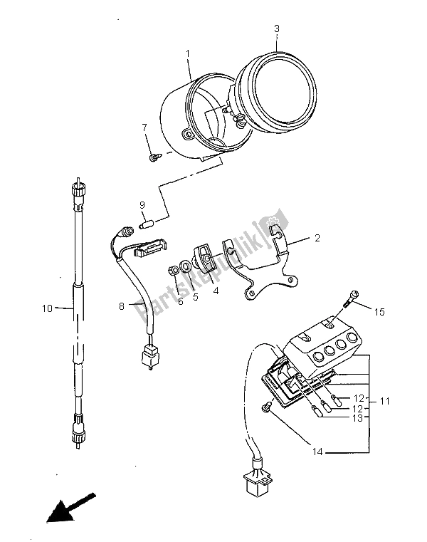 All parts for the Meter of the Yamaha XV 535 Virago 1999