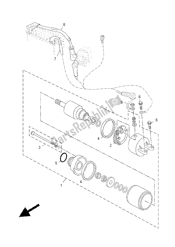 All parts for the Starting Motor of the Yamaha YP 250R 2014