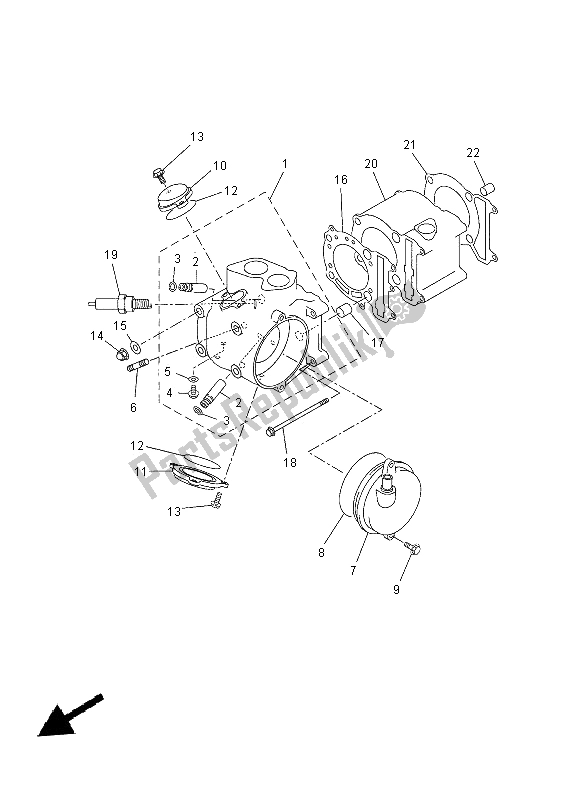 Toutes les pièces pour le Cylindre du Yamaha YP 250 RA 2014