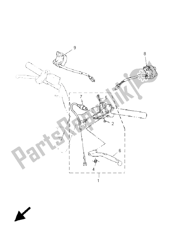 Alle onderdelen voor de Handvat Schakelaar & Hendel van de Yamaha CS 50 LC Jogr 2005