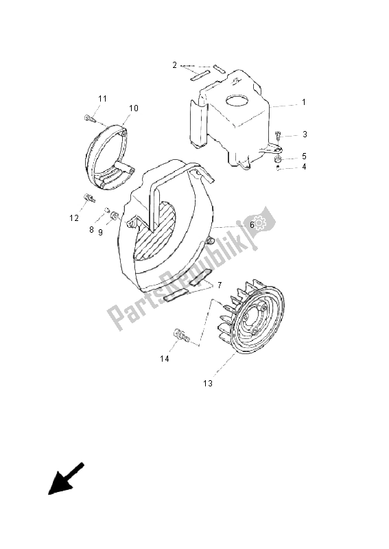 Todas las partes para Cubierta De Aire Y Ventilador de Yamaha CW 50L BWS 2005