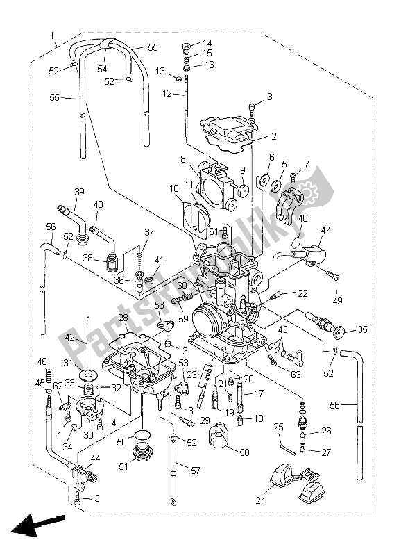 Toutes les pièces pour le Carburateur du Yamaha YZ 250F 2009