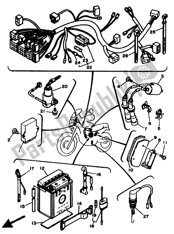 Wszystkie części do Elektryczny 1 Yamaha XTZ 750 Supertenere 1991