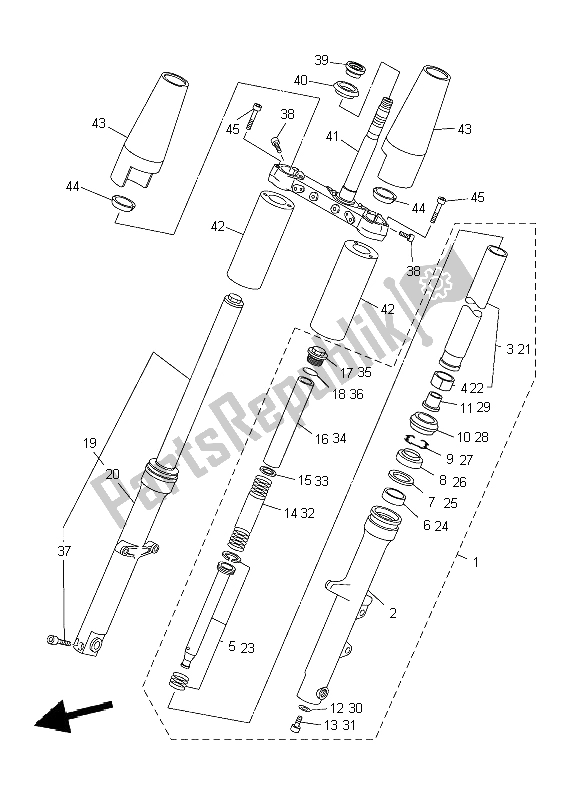 Toutes les pièces pour le Fourche Avant du Yamaha XVS 950A 2009