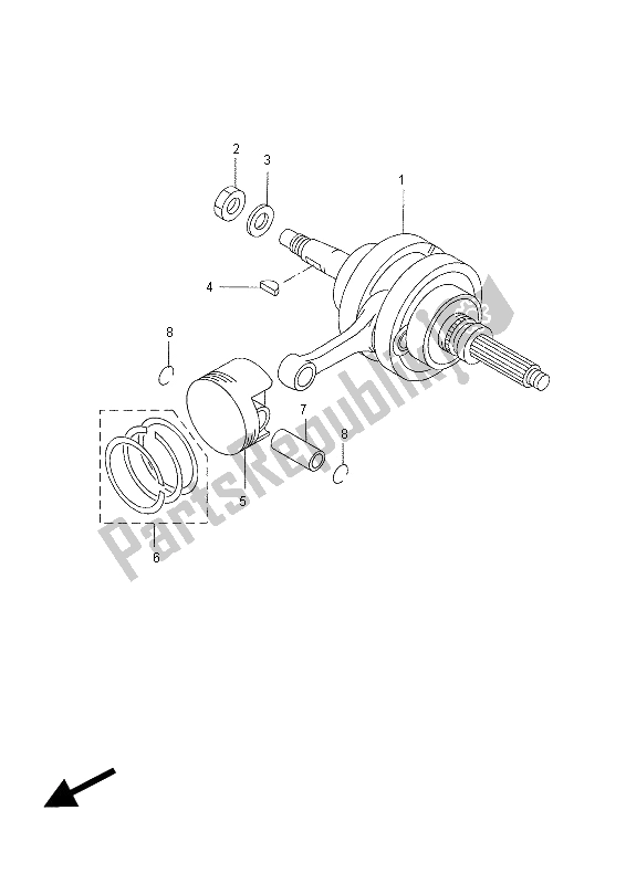 Todas as partes de Virabrequim E Pistão do Yamaha YP 250R X MAX Sport 2012