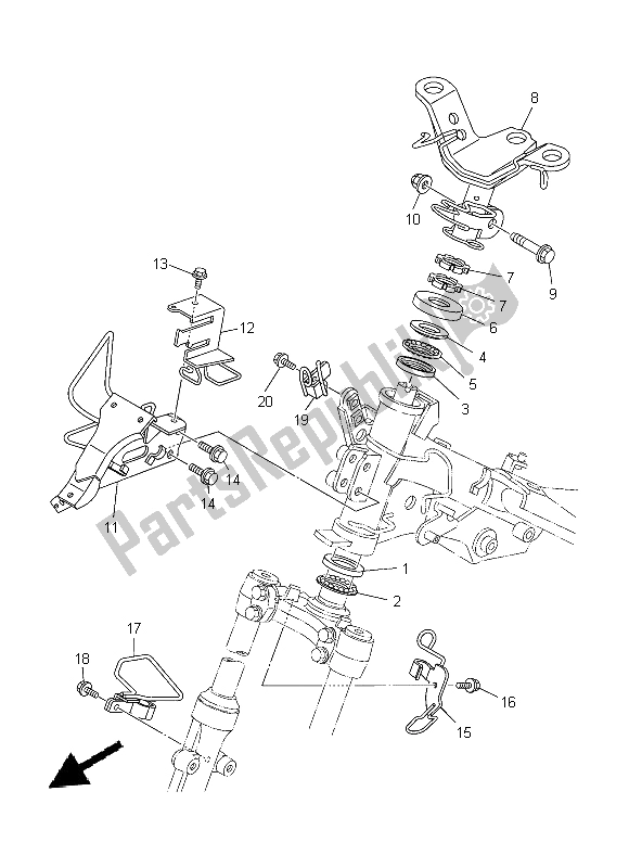 All parts for the Steering of the Yamaha T 135 FI Crypton X 2014