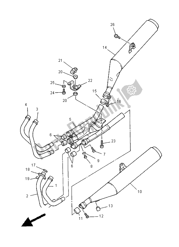 Todas as partes de Escape do Yamaha XJ 900S Diversion 2000