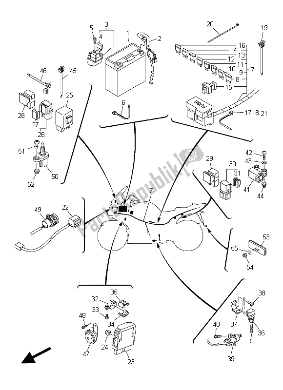 Wszystkie części do Elektryczny 2 Yamaha FJR 1300A 2015